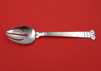 Aztec by Hector Aguilar Mexican Sterling Silver Pierced Serving Spoon 8 3/4"