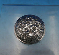 Shiebler Sterling Silver Box w/ Repousse Flowers on Lid #1880 7/8" x 2" (#6804)