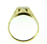 Art Deco 14k Yellow Gold Genuine Natural Diamond Ring Engraved Date 1926 (#J730)