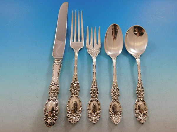Lucerne by Wallace Sterling Silver Flatware Set Service 47 Pieces R Monogram