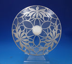 Glass Trivet Plate with Sterling Silver Overlay 9 7/8" in Diameter (#6815-2)