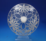 Glass Trivet Plate with Sterling Silver Overlay 9 7/8" in Diameter (#6815-2)