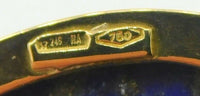 18k Gold Genuine Natural Lapis Pendant with 14k Gold Chain (#J4093)