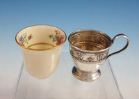 Rose Point by Wallace Sterling Silver Demitasse Cup with Saucer and Liner #3064