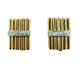 14k Yellow Gold Genuine Natural Diamond Bar Earrings (#J4759)