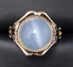 10k Yellow Gold 5 Carat Cat's Eye Genuine Natural Moonstone Ring (#J5670)