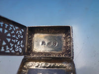 JB John Bettridge English Sterling Silver Vinaigrette Repousse Birmingham #6583
