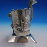 Peruvian .925 Silver Toothpick Holder with Lamas and Etched Volcanos (#4737)