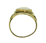 Victorian 10k Gold Genuine Natural Shell Cameo Ring w/Green Gold Accents (#J366)