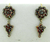 Genuine Natural Bohemian Garnet Drop Earrings with 14k Gold Hooks (#J4511)