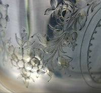 English Silverplate Biscuit Box Covered and Engraved 9" x 6 1/2" (#5613)