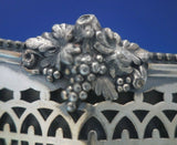 Silver on Copper Jardiniere Bowl for Flowers Removable Liner w/ Grapes (#6448)