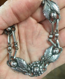 Georg Jensen #1 Flower Leaf .830 Silver Necklace (#J5305)