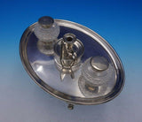 English Georgian Sterling Silver Double Inkwell w/Footed Tray Circa 1796 (#3687)