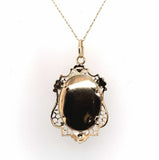 14k Yellow Gold 5.14ct Genuine Natural Opal Filigree Pendant w/ Flowers (#J5720)