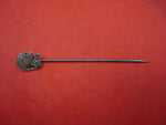 Medallion Sterling Silver Stick Pin with Medallion 2 3/4" Long X 1/2" Diameter