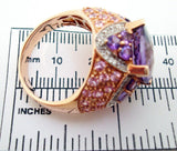 Laura Ramsey Genuine Natural Amethyst and Pink Sapphire Ring Fine Jewelry #C608