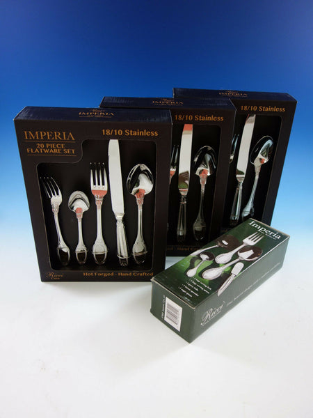 Imperia by Ricci Casa Stainless Steel Flatware Set For 12 Service 65 Pieces New
