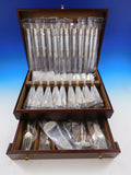 Aegean Weave Gold by Wallace Sterling Silver Flatware Set 12 Service 55 pcs New