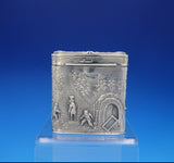 Maurice Freeman English Sterling Silver Tea Caddy w/ Hunting and Scenery (#3682)