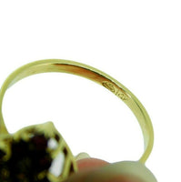 14k Yellow Gold Genuine Natural Ruby and Diamond Cocktail Ring (#J527)