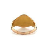 10k Yellow Gold Victorian Child's Signet Ring w/ Flowers and Mono "KMM" (#J5692)