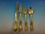 La Reine Vermeil by Wallace Sterling Silver Flatware Set Service 32 pcs Gold
