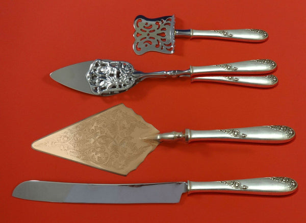 Sweetheart Rose by Lunt Sterling Silver Dessert Serving Set 4pc Custom Made