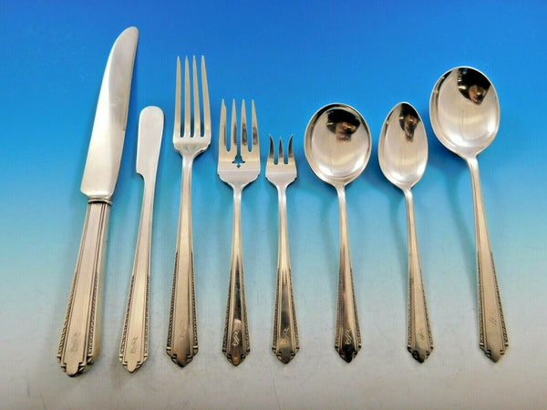 Park Avenue by Manchester Sterling Silver Flatware Set Service 59 pcs S Mono