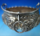 India Sterling Silver Tea Set 3pc w/Birds Cobra Handle Elephant Finial (#5477)