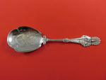 English Sterling Silver by Frederick Elking Berry Spoon Peacock Handle 8 5/8"