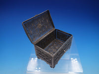 Sterling Silver Box with Turquoise Cabochon and Filigree Layers (#4210)