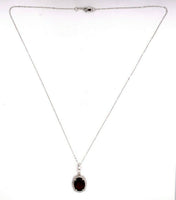 10k Gold Vintage 4.66 Carat Genuine Natural Garnet Pendant with Diamond (#J5577)