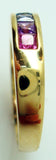 18k Gold 1.47ct TW Genuine Natural Rainbow Sapphire Channel Ring Band (#J235)
