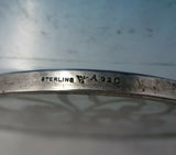 Glass Trivet Plate with Sterling Silver Overlay Four-Leaf Clover #A92C (#5489)