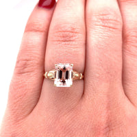 10k Rose Gold 2.15ct Genuine Natural Morganite Ring Jewelry (#J5741)
