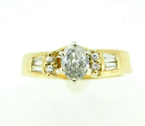 14k Yellow Gold Wedding Set with Oval Genuine Natural Diamond and Wrap (#J878)