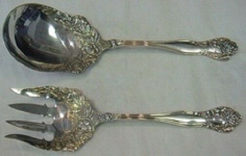 Stratford By International Sterling Silver Salad Serving Set 2pc Fancy