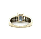 14k White Gold Cushion Cut 2.92 Carat Genuine Natural Grey Spinel Ring (#J5522)
