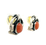 Georg Jensen Sterling 2006 Peach Moonstone Earrings (#J5386)