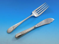 Early American Engraved by Lunt Sterling Silver Flatware Set 8 Service 46 pcs