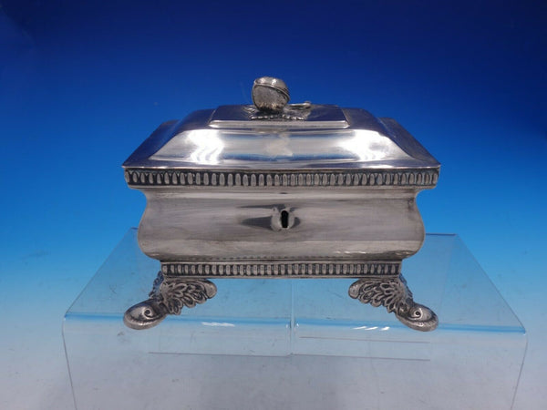 Vintage Polish 700 Silver Footed Jewelry Box with Walnut Finial (#4271)