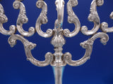 Judaica by Unknown Sterling Silver Hanukkah Menorah 9 lights Ornate Footed #7083