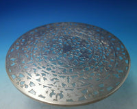 Glass Trivet Plate with Sterling Silver Overlay 10" (#5496)