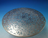 Glass Trivet Plate with Sterling Silver Overlay 10" (#5496)