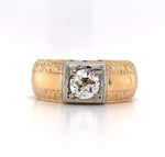 18k Men's 1.04ct European Cut Genuine Natural Diamond Ring w/GIA Report (#J5767)