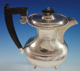 Edward Viners English Sterling Silver Tea Set 4pc with Carved Ebony (#2722)