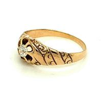 10k Yellow Gold Victorian Mine Cut Genuine Natural Diamond Ring (#J4793)