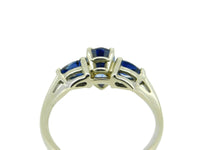 14K Gold Ring with Large 1.03ct Pear Shaped Genuine Natural Sapphire (#J555)