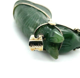 Sterling Carved Nephrite Jade Horse Pendant (#J5485)